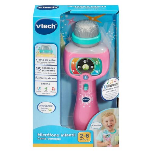 Vtech micrófono infantil canta conmigo en color rosa con conexión por Bluetooth 80-551057