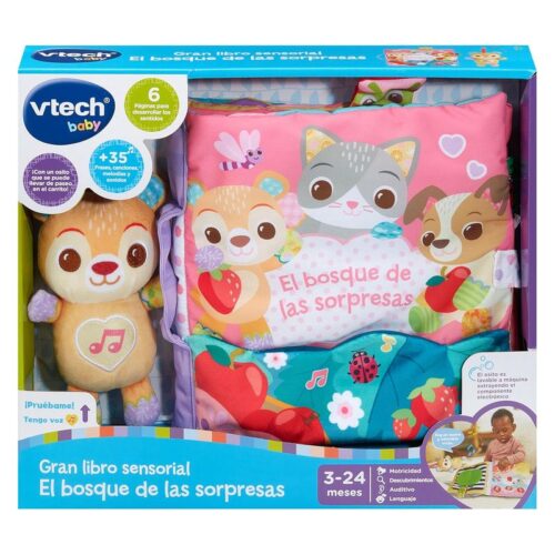 Vtech gran libro sensorial el bosque de las sorpresas con canciones y elementos móviles 80-574357