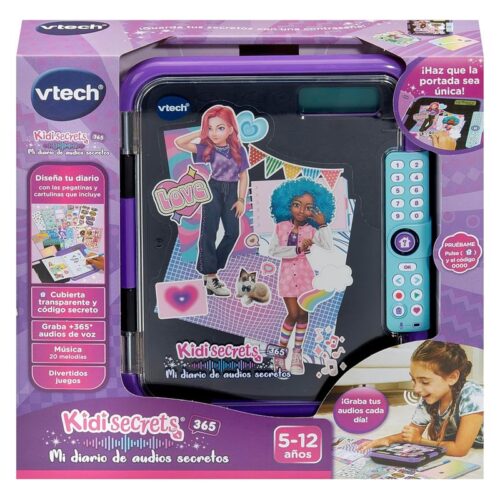 Vtech KidiSecrets365 mi diario de audios secretos color negro con código de apertura 80-581967