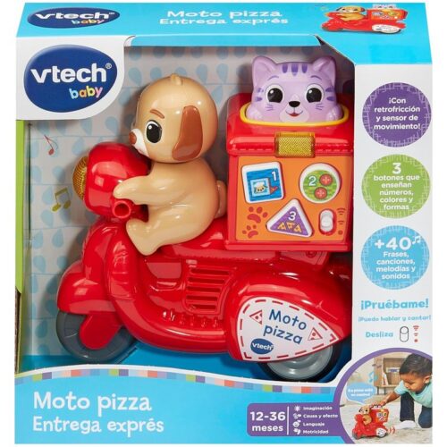 Vtech moto pizza entrega express vehículo interactivo de color rojo con luces y sonidos 80-586622