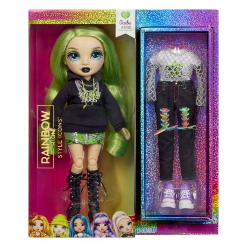 MGA Rainbow High Muñeca Jade Style Icons Fashion Dolls pelo de color verde 431633