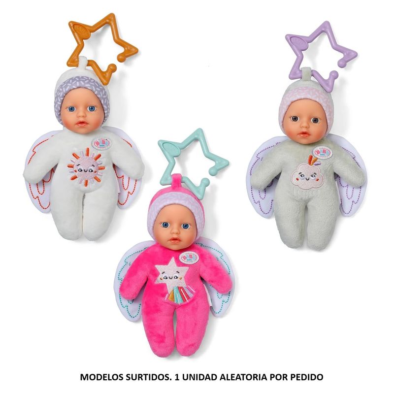 MGA Baby Born muñeco blandito de ángel para bebés 18cm con colgante y sonajero 837429