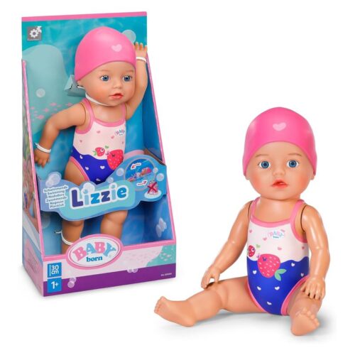 MGA Baby Born Lizzie muñeca flotante 30cm con funcionamieno sin pilas para el baño 839454
