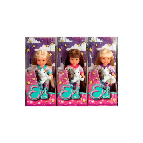 Simba muñeca evi love pijama de unicornio con mini peluche de unicornio (modelos surtidos) 105733685