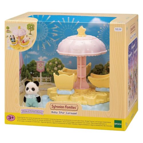 Epoch Sylvanian Families carrusel de estrellas con osito panda bebe 5539