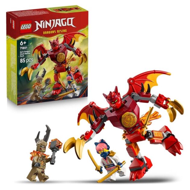 LEGO Ninjago pack de combate meca Dragón de Kai y dos minifiguras con katanas 71851