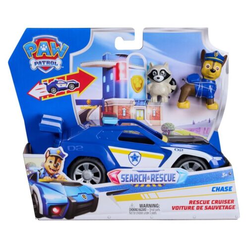 Spin Master Paw Patrol pack coche de policia de rescate con figura de Chase y mapache 6074764