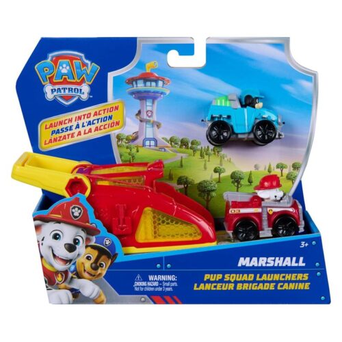 Spin Master Paw Patrol Pack Pup Squad Racers lanzador con 2 vehículos camión bomberos Marshall 6074784