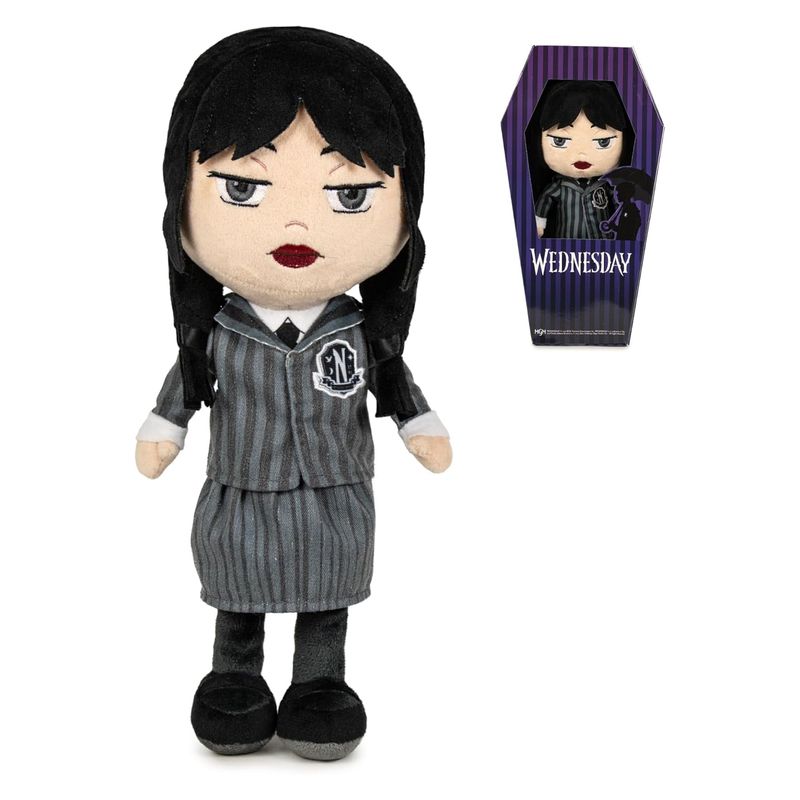 Famosa Softies peluche de Miércoles Addams de la serie Wednesday con uniforme escolar 760024280
