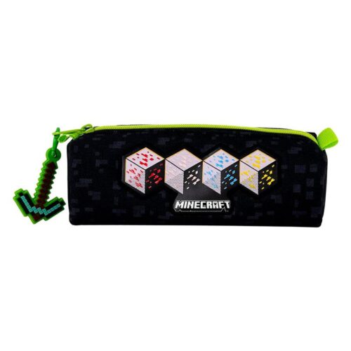 Estuche portatodo Minecraft negro con pico diamante CYP PT66-01MF