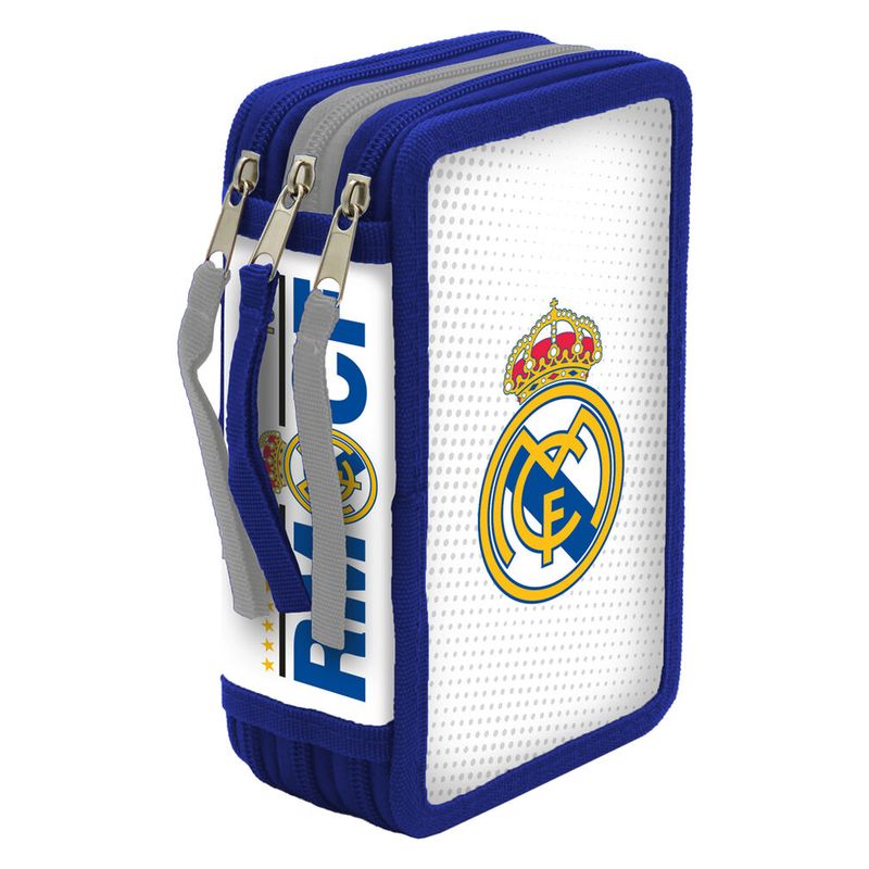 Plumier triple azul-blanco Real Madrid con 39 piezas CYP EP92-13RM