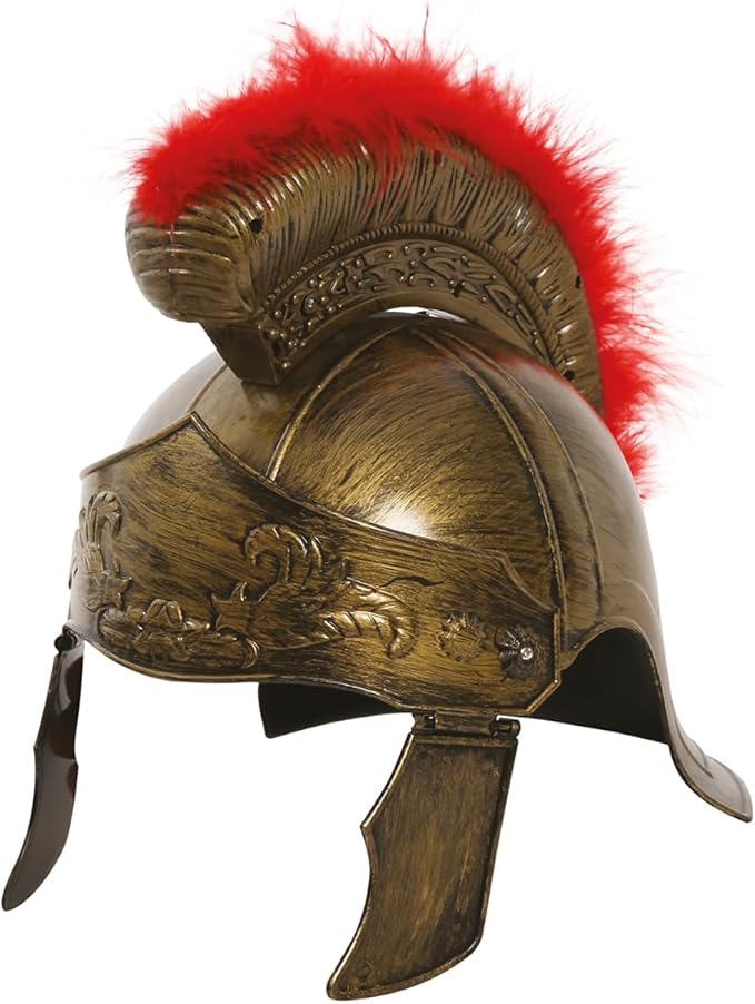 Guirca Casco romano para adulto en color oro y cresta roja 13361 - Imagen 2