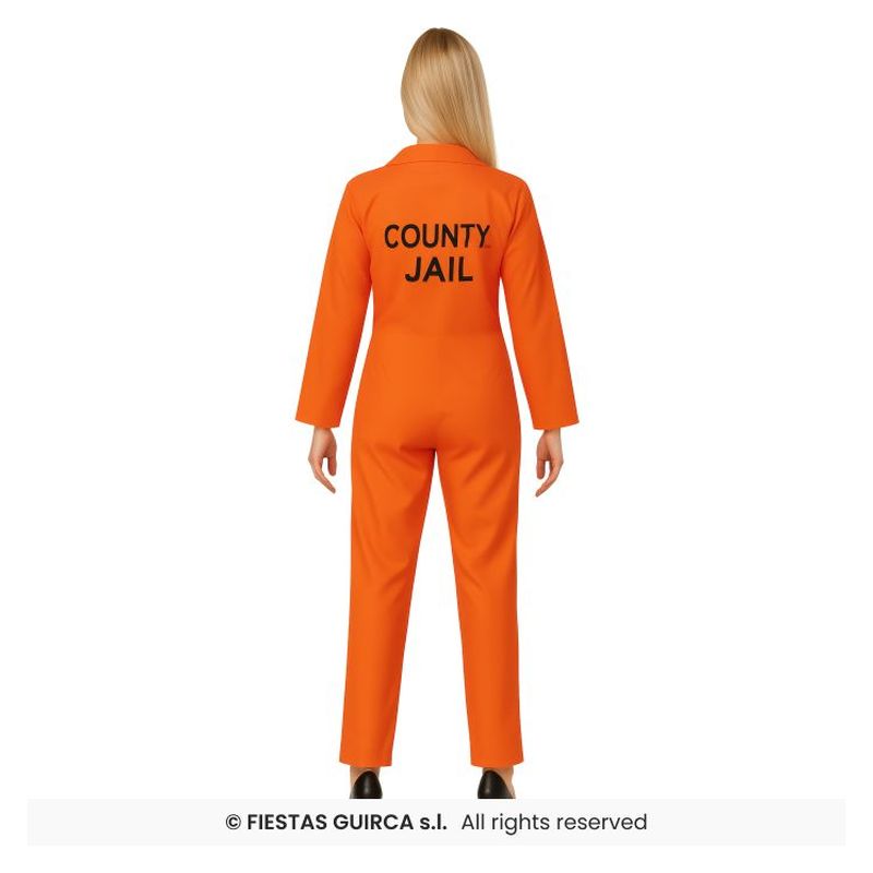Guirca Disfraz de mujer Convicta Talla-M mono completo en color naranja 89096 - Imagen 2