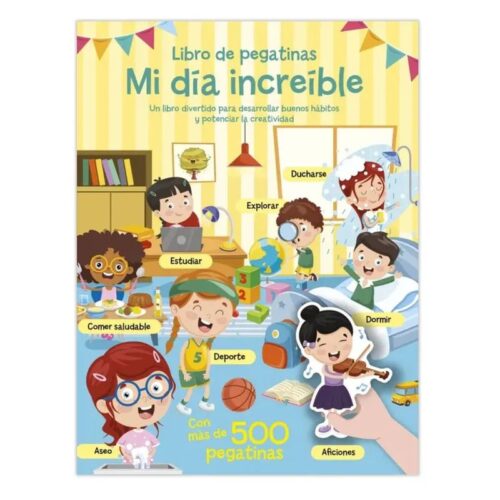 Libro de pegatinas Crea mi día increíble con más 500 pegatinas Saldaña CAD141-7