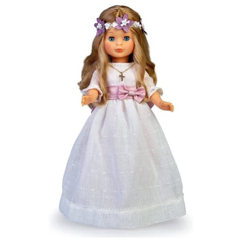 Nancy Muñeca de comunión Rubia modelo con diadema de flores NAL01000