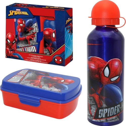Kids euroswan Spiderman Pack Sandwichera y botella 500ml en color azull SP50006