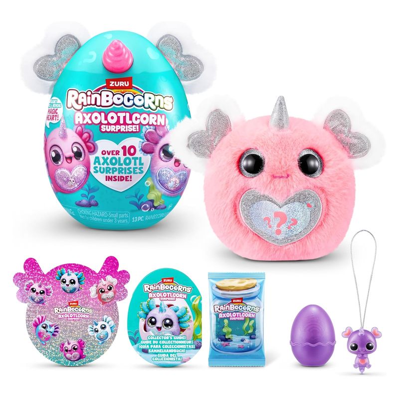 Zuru Peluche coleccionable Rainbocorns Axolotlcorn Suprise Flowy rosa claro 92120
