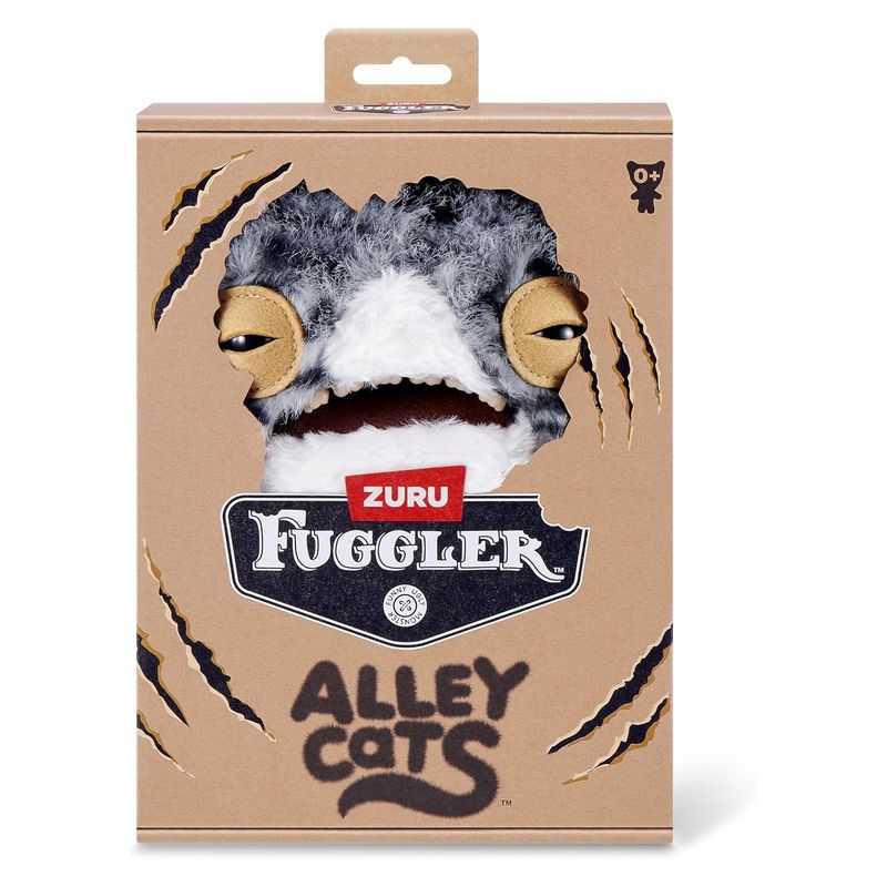 Zuru Peluche Fuggler Alley Cats Wide Eyed Cat gris 15752 - Imagen 2