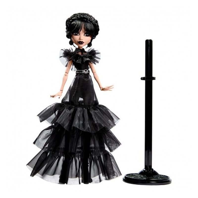 Mattel Muñeca articulada de Miércoles vestido cuervo HXJ03 - Imagen 2