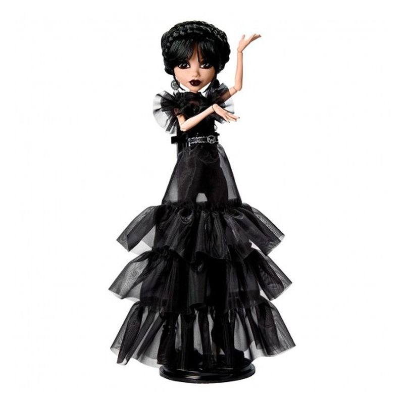 Mattel Muñeca articulada de Miércoles vestido cuervo HXJ03