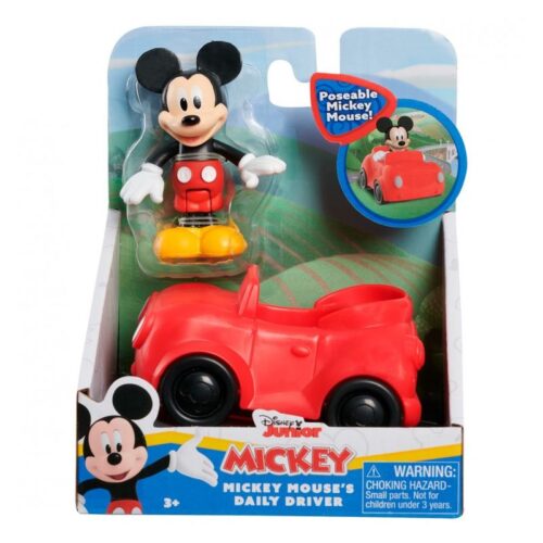 Vehículo más figura de Mickey Mouse en color rojo Disney Junior 38866