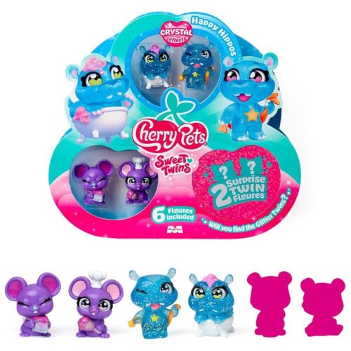 Set de figuras Cherry Pets Sweet Twins Series Happy Hippos Pack 3/4 PCP1B612IN00-03