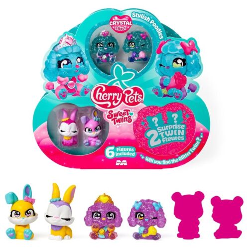 Set de figuras Cherry Pets Sweet Twins Series Stylish Poodles Pack 4/4 PCP1B612IN00-04
