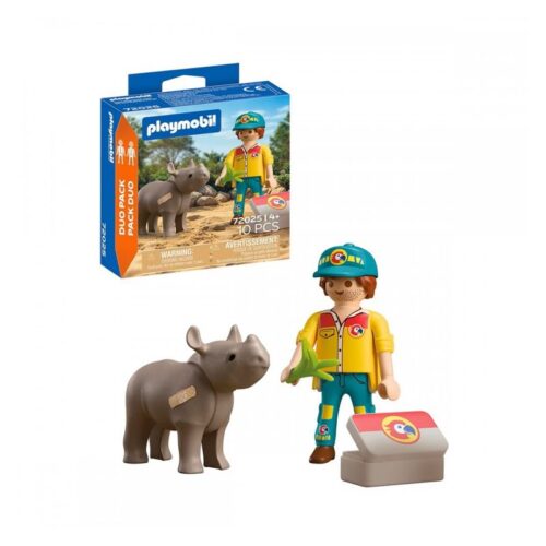 Playmobil 72025 Duo Pack Cuidador con rinoceronte baby