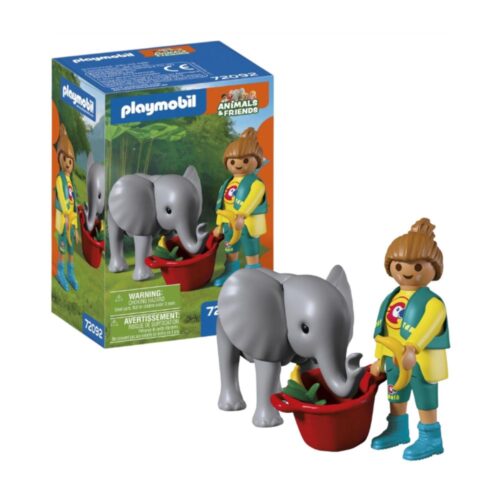 Playmobil 72092 Animals & Friends Elefante bebé y su cuidador