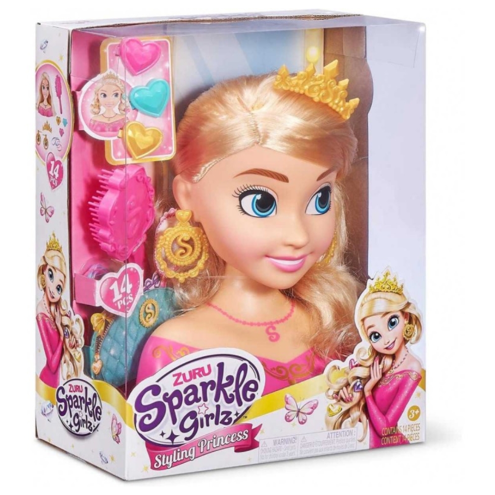 Zuru Busto para peinar y decorar Sparkle Girlz Princess 14 piezas 10097 - Imagen 2