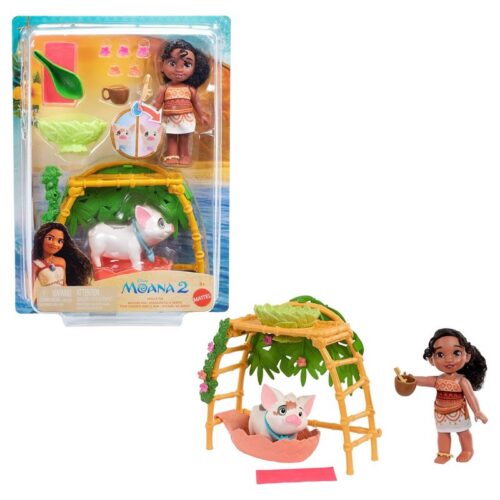 Mattel Muñeca Simea y Púa Disney Vaiana 2 con más de 10 accesorios JBT36