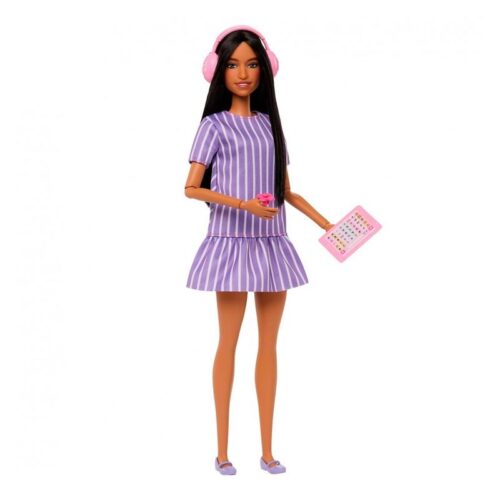 Mattel Muñeca Barbie Fashionista autista vestido rayas JJN58