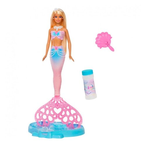 Mattel Muñeca Barbie Fantasía sirena pompas de jabón JLW56