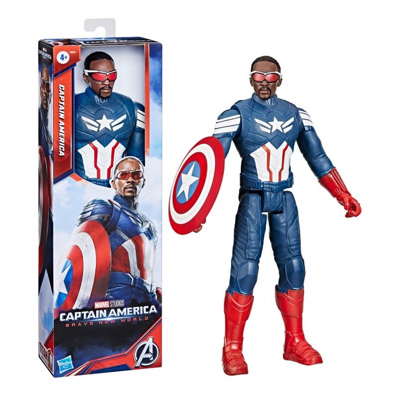 Hasbro Figura Capitán América Titan Hero gafas rojas 30cm F9276 - Imagen 2