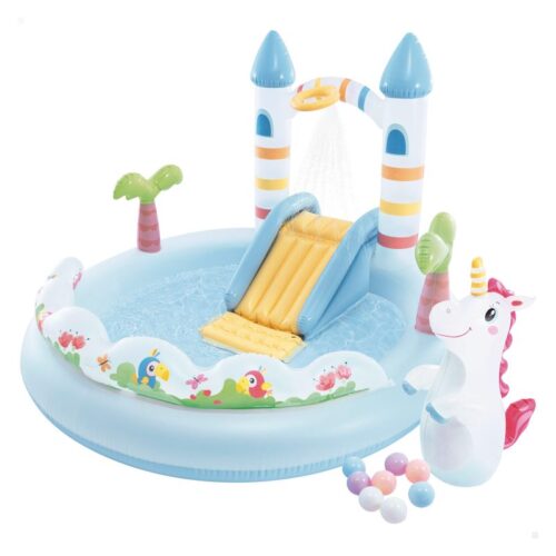 Intex centro de juegosde agua castillo unicornio 196x178x127cm 56148