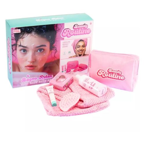 Nice Beauty set de rutina de baño de relajación rosa 50002