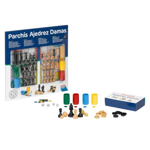 Juego de mesa clásico Parchís, Ajedrez y Damas Falomir 27914
