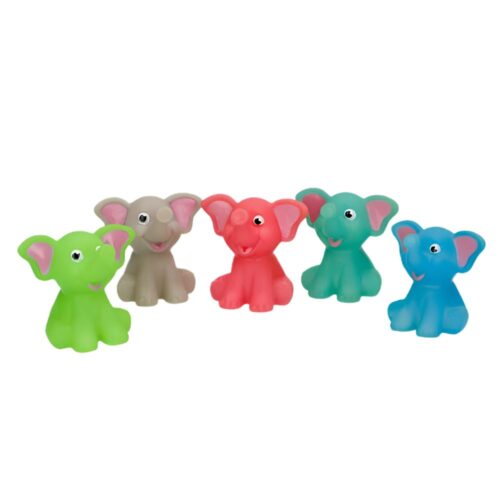 Colorbaby Set de cinco elefantes de colores para el baño 5cm 34001