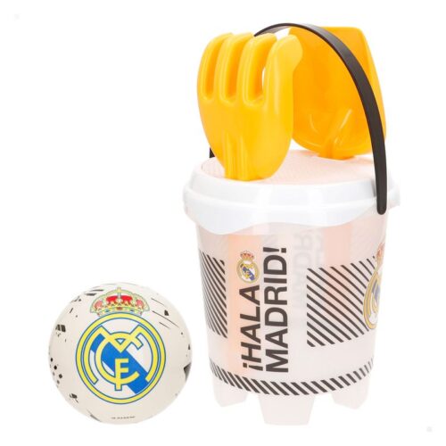 Colorbaby set cubo de playa Real Madrid con cuatro piezas y pelota 77647
