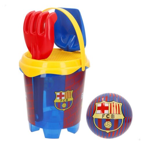 Colorbaby set cubo de playa FC Barcelona con cuatro piezas y pelota 77651