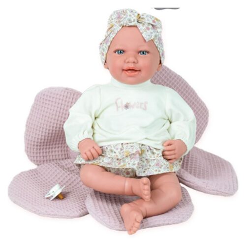 Arias Muñeca 45cm Andi rosa con manta flor 65412