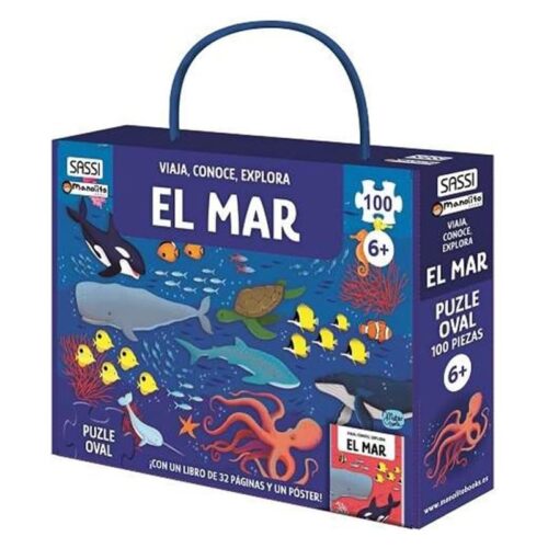 Set Libro + Puzzle viaja, conoce y explora el mar 100 43426