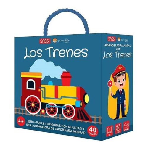 Set Libro + figuras + Puzzle Aprende las palabras con los trenes Manolito Books 35243