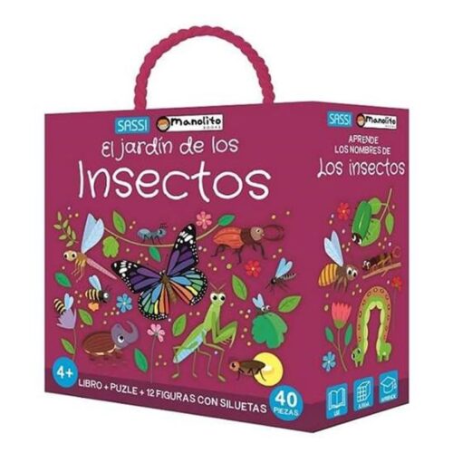 Set Libro + figuras + Puzzle El jardín de los insectos Manolito Books 35717