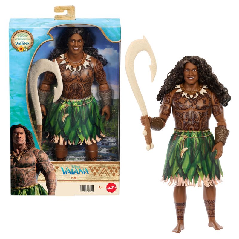 Mattel Muñeco articulado Maui con accesorios Disney Vaiana Live Action JLV16