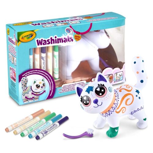Washimals Jumbo Pet Big Jenny la gatita a cuidar, colorear, lavar y recrear Crayola 74-7518