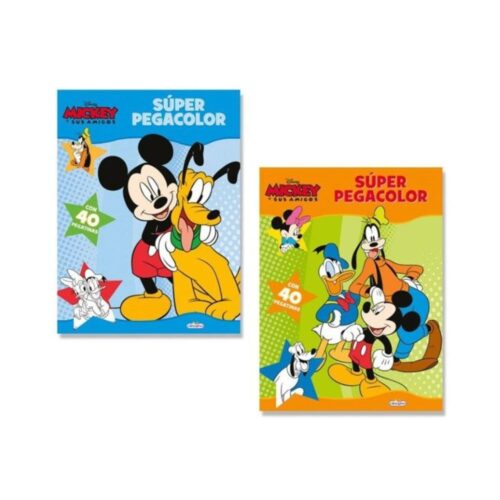 Libro Súper pegacolor Disney Mickey Mouse y sus amigos modelos surtidos LD0092