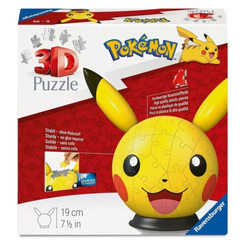 Ravensburger Puzzle 3D Pokémon cabeza de Pikachu con orejas 72 piezas 12008076