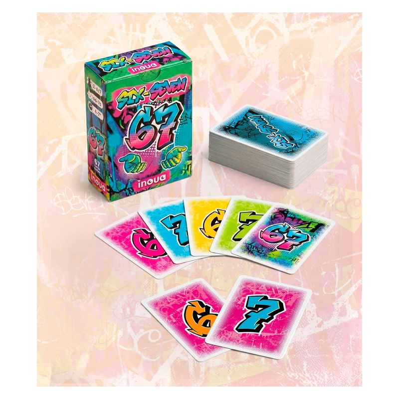 Juego de cartas rápido 6-7 Six-Seven familiar multidioma (ES-EN-FR-PT) 67-BG-01 - Imagen 3