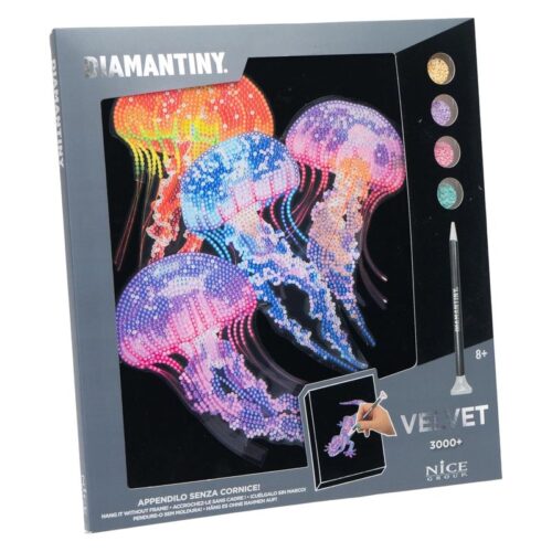 Manualidades Diamantiny Level Up conjunto de medusas con fondo terciopelo Nice 96717